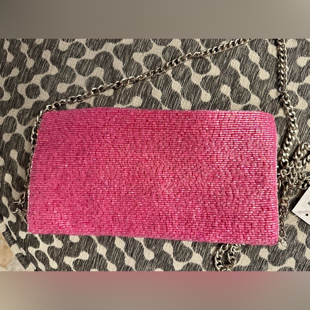 NWT Hot Pink Beaded Crossbody or Shoulder Bag